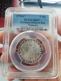Монета 5 марки сребро MS67