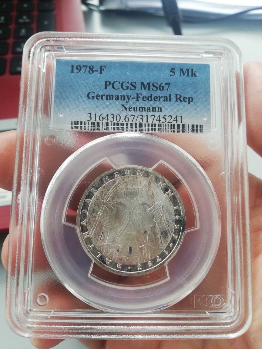 Монета 5 марки сребро MS67