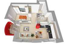Apartament modern în bloc ARED cu centrală pe gaz, 42.5mp + 5mp balcon