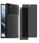 Samsung S21/S20/S23/S24 FE Husa Silicon Carbon Face +Folie Sticla Full