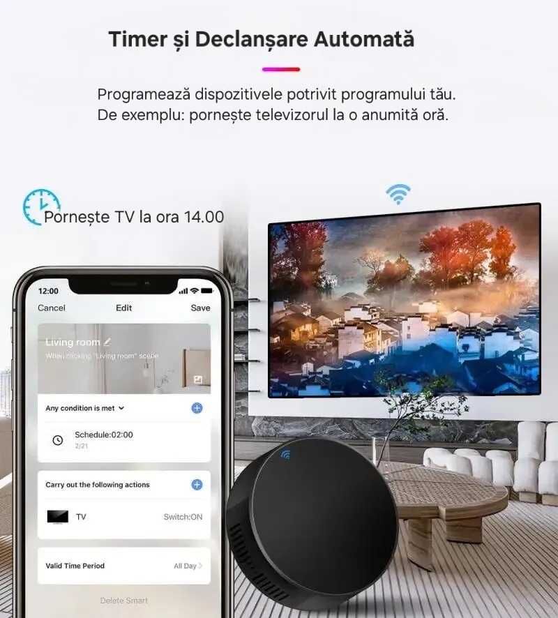 Telecomandă Tuya WiFi Smart Mini. Controlează toate electrocasnicele.