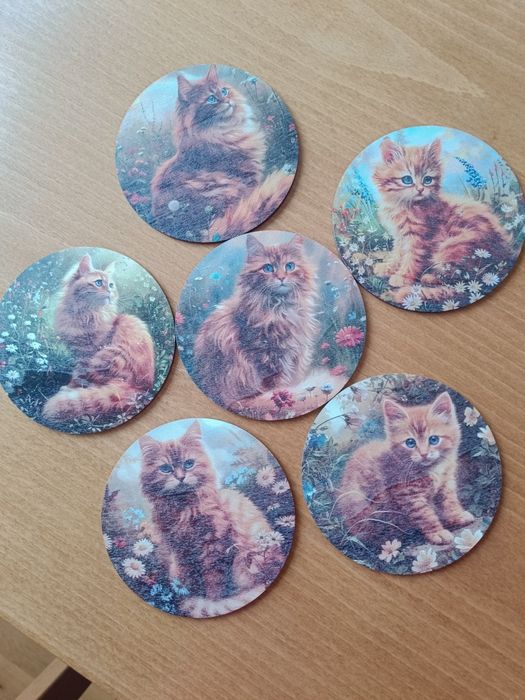 Подложки за чаши,  6 броя. Нови, в опаковка. 6 лв.