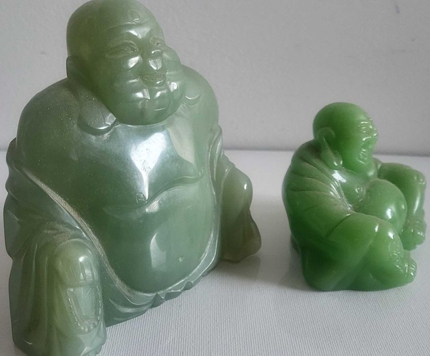Cadou deosebit, set doua statuete superbe Buddha jad, budism,Feng Shui
