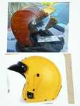 Cască moto chopper maro sau galbena custom open face vintage