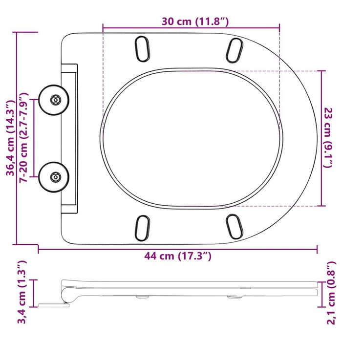 Тоалетно седалка с плавно затваряне, Дуропласт, Бяло