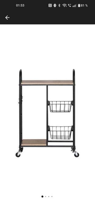 Cărucior multifunctional,cu roți /57x30x85 cm, negru