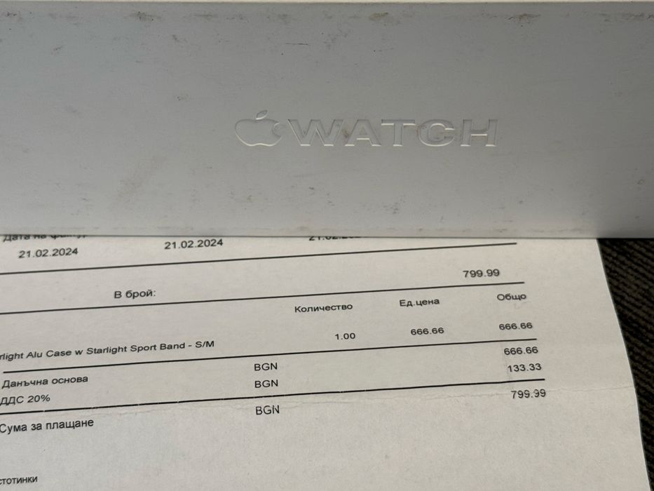 КАТО НОВ 41mm Apple watch 9 iStyle Гаранция 2027 г. Starlight