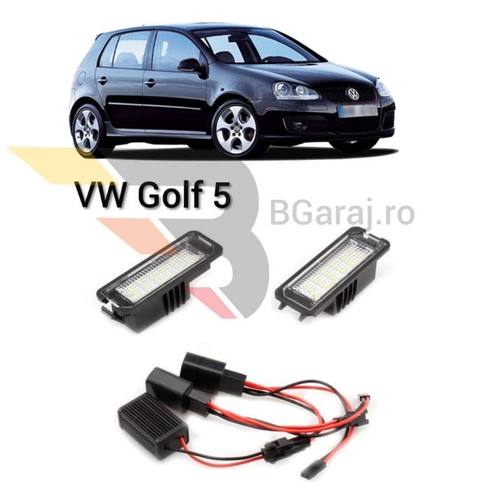 Lampi led numar auto fara eroare de bec ars VW Golf 5 hatchback, 6500k