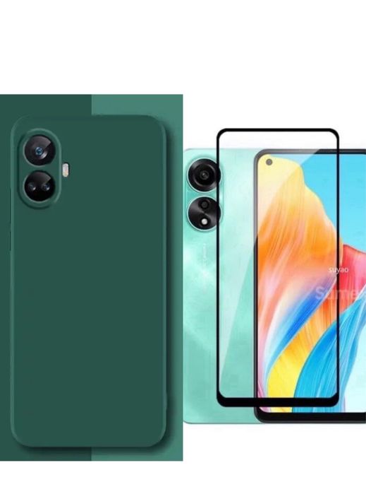 Oppo A38/A58/A78/Reno 10 12F 13F 14F Husa Soft Fin+Folie Sticla/Silico