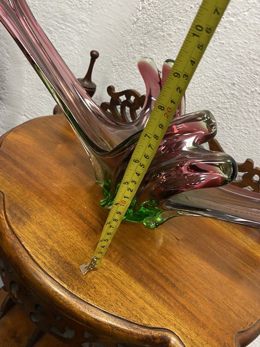 Фруктиера от разноцветно духано стъкло Мурано Италия 1960 1970