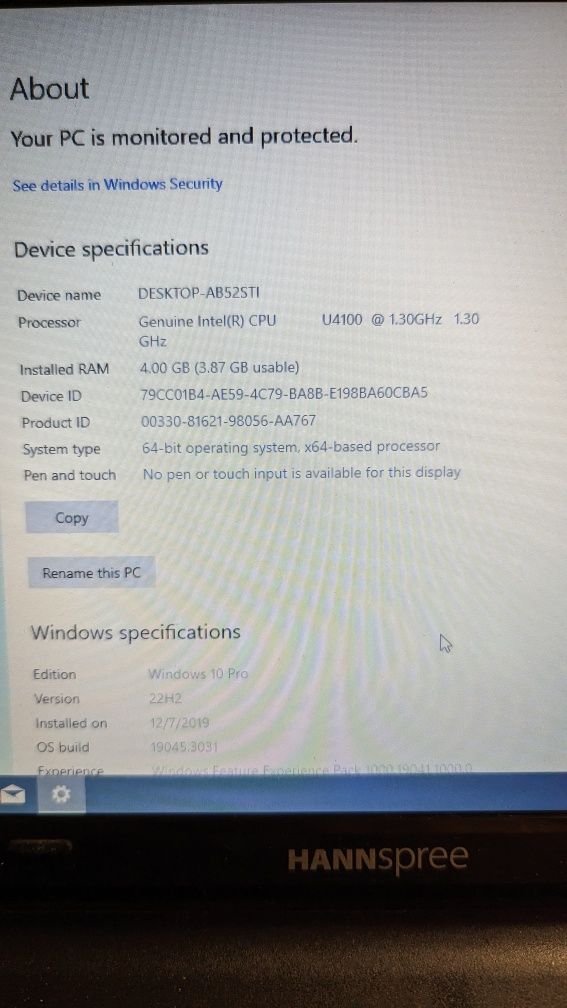 Laptop HannSpree SN12E2 - 10 inch, 4Gb Ram, 240 SSD