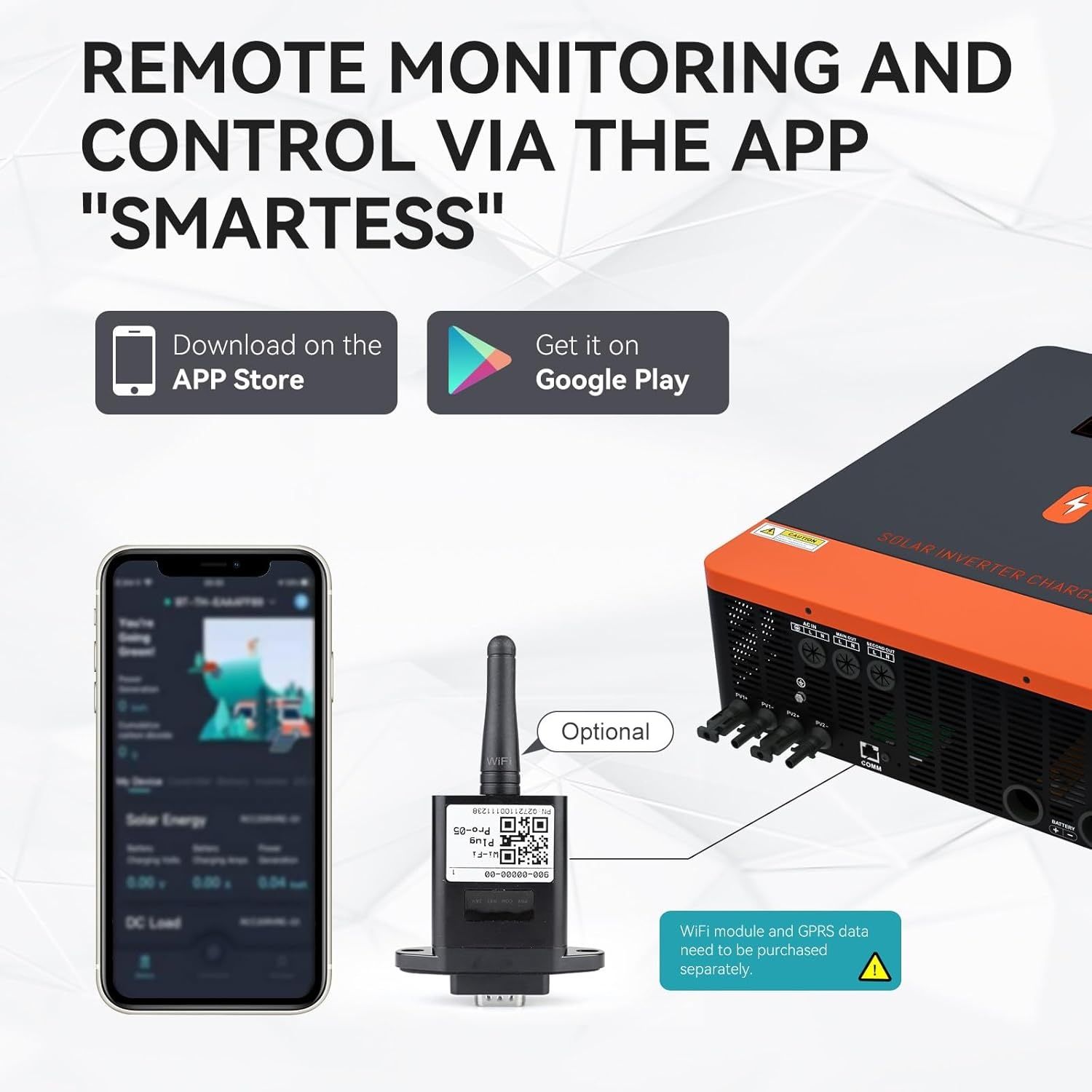 Хибриден соларен инвертор PowMr 10.2 KW с WiFi