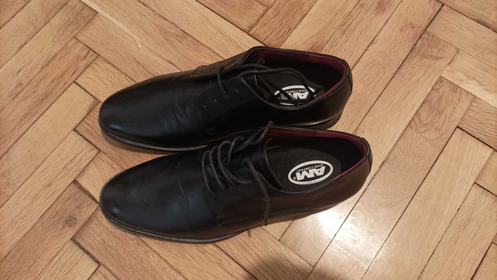 Мъжки черни официални обувки изкуствена кожа, номер 44