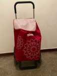 Carucior cumparaturi Gimi, 6 roti, 56L, Floral rosu