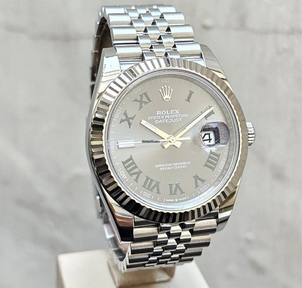 Rolex Datejust 41mm Wimbledon Grey Dial-Rhodium Gold