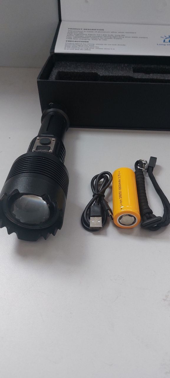 Мощный ручной фонарь TJ-G201 c с USB зарядкой.