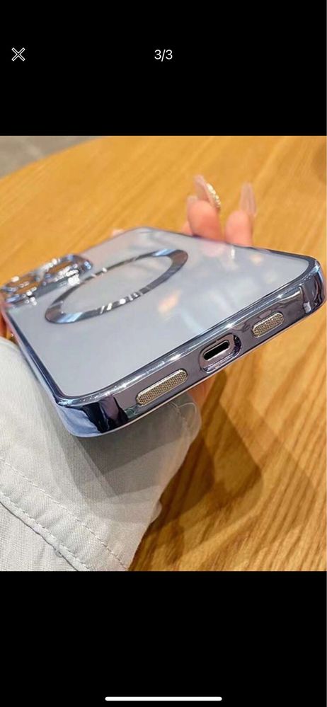 Husa/carcasa iPhone 14 pro max magnetica royal blue