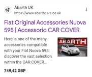 Продавам покривало за Fiat 500 Abarth 595 Competizione