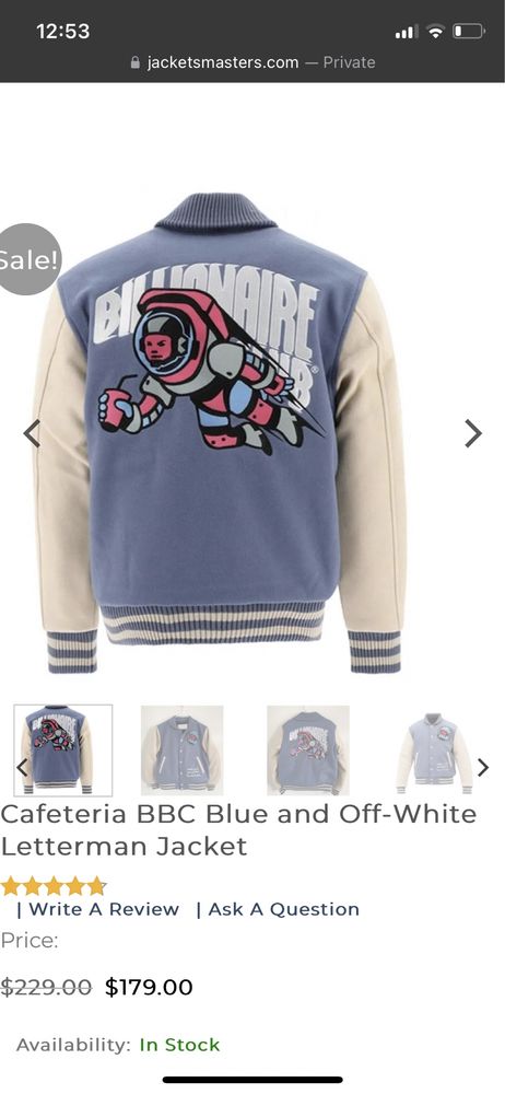 BillionaIre boys club Varsity jacket