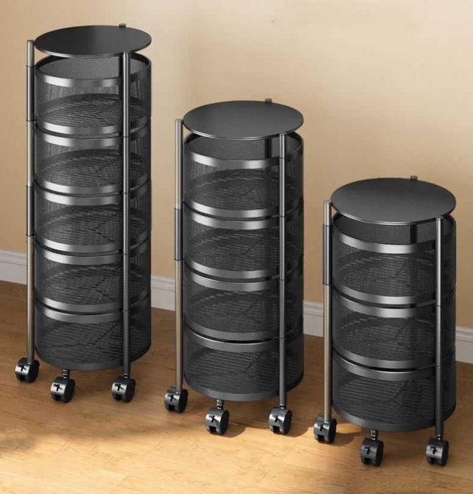 4-уровневая вращающаяся металлическая корзина – Премиум, черная, st2
