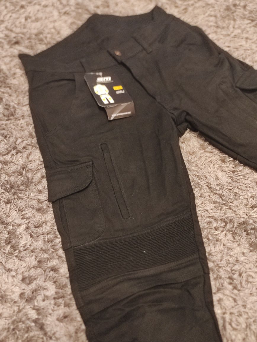 Pantaloni moto Cargo Black protectii+kevlar marimi 30, 32, 34, 36, 38