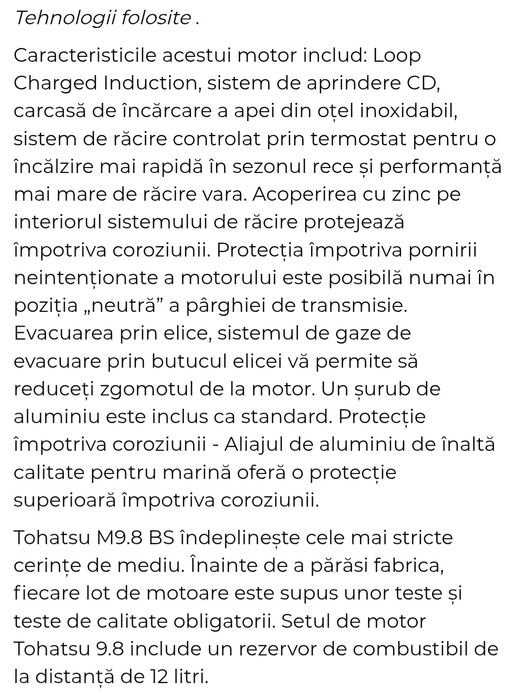 Tohatsu 9.8cp 2t 26kg!!!cel mai ușor motor NOU