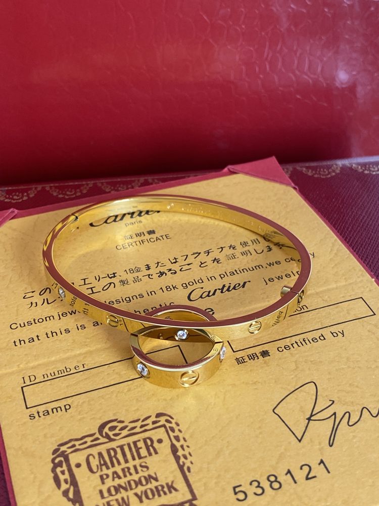 Brățară Cartier LOVE 17 Gold 23K Slim Diamond