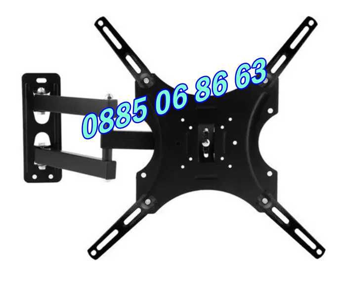 Въртяща стойка за телевизор за стена 14-55", подвижна стойка до 50кг