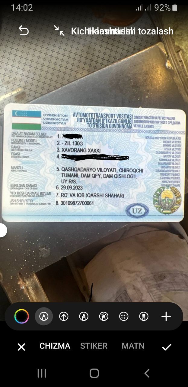 Zil sotiladi kafolati bilan