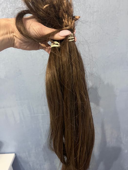 Естествена коса на кератинови кичури