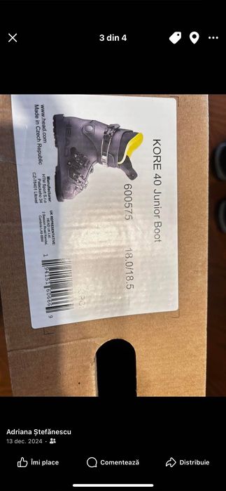 Vând clăpari head Kore 40 junior