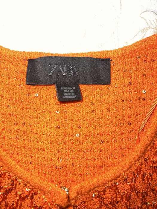 Cardigan portocaliu cu paiete Zara