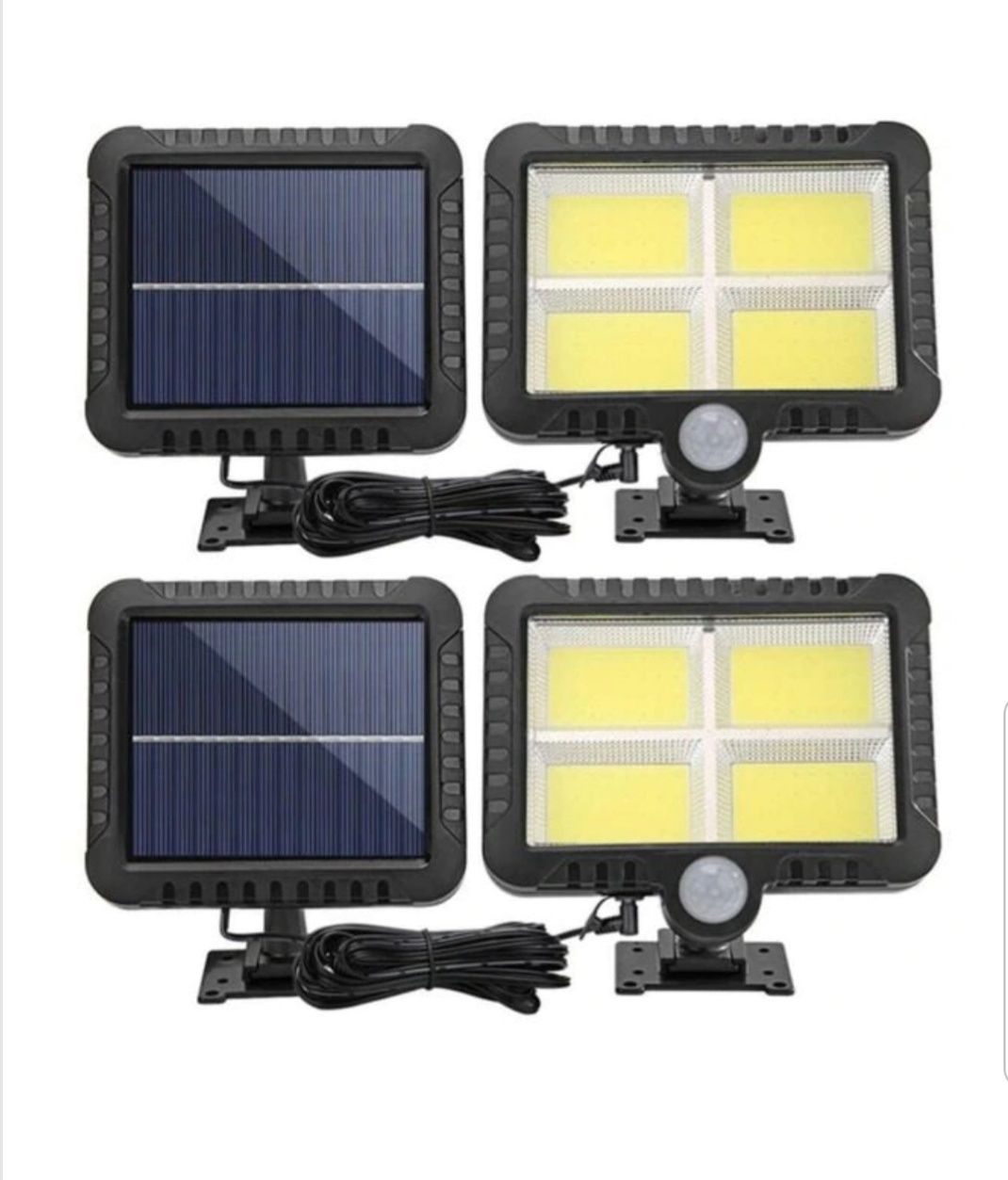 Set Proiector solar 128 Led cob senzor de miscare si panou solar 10 W