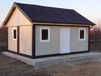 Casa modulara si garaje auto din structura metalica si panou sandwich