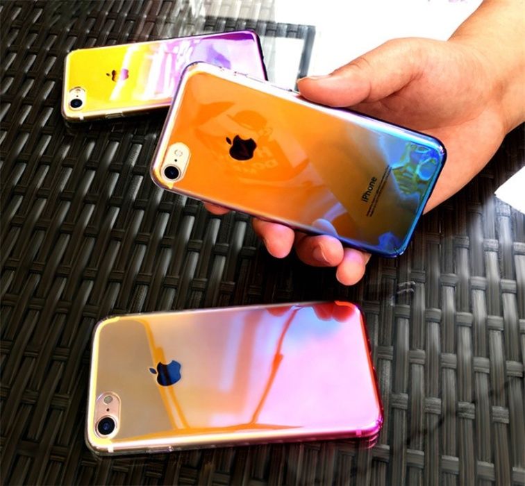 Husa Apple iPhone SE2, Gradient Color Cameleon Roz / Pink