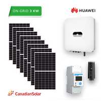 Kit fotovoltaic 3kw Huawei+ Canadian Solar 375w+ Smart meter