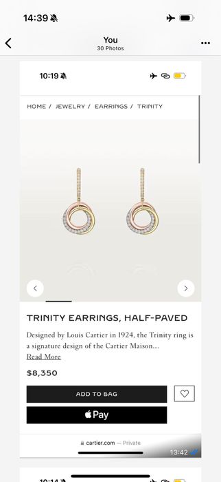 Cartier обеци, пръстен, колие