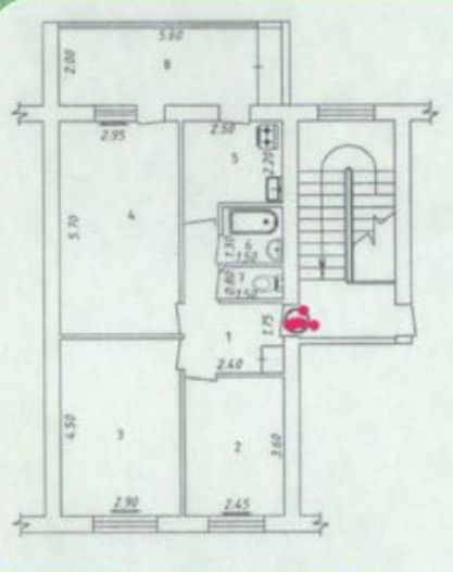 Продается 3/5/5 Ялангач,аллея теннисные корты,балкон 2*6