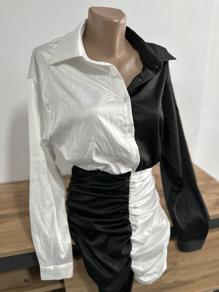 Rochie noua elegantă alb-negru