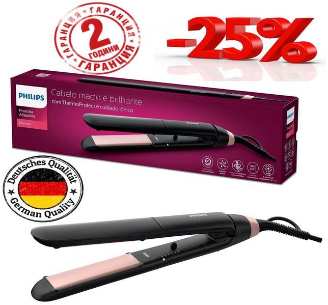 ПРОМО 2г Гаранция Нова Мощна Керамична Преса за Коса PHILIPS BHS378/00