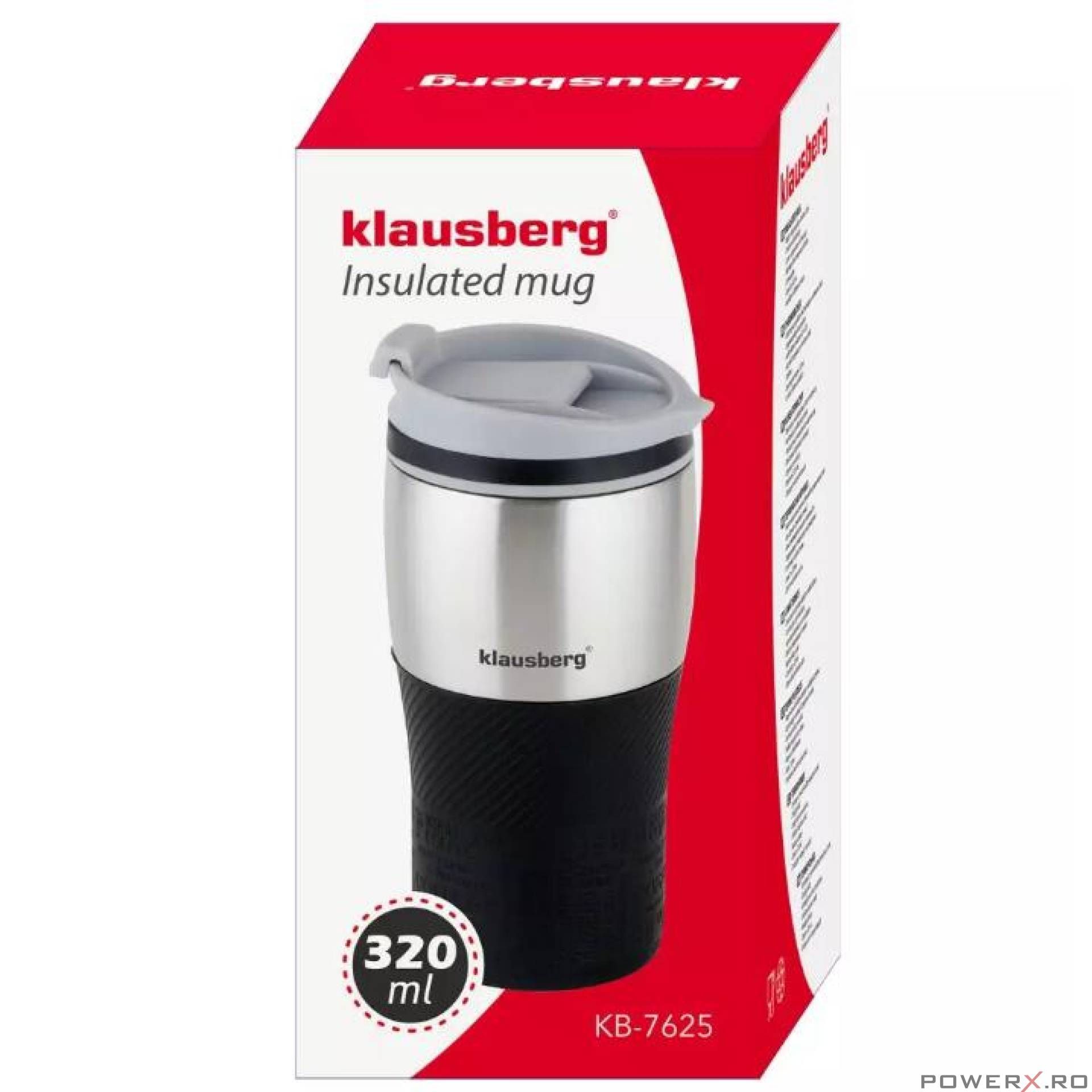 Termos, cana termica, bej, 320ml, inox, Klausberg