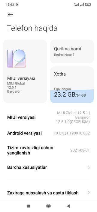 Redmi not 7 sotiladi srochni