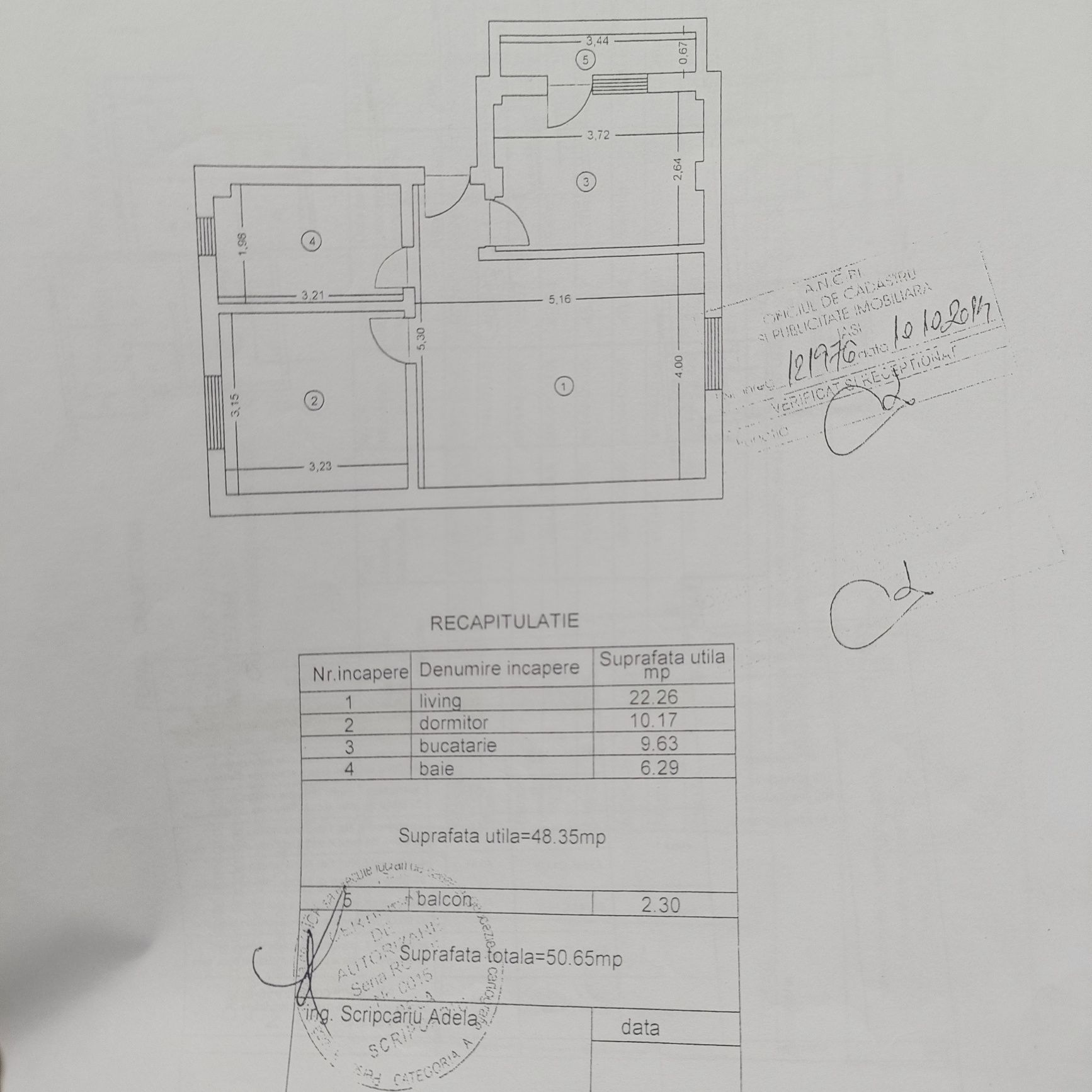 Apartament 2 camere, decomandat 50 mp Hlincea