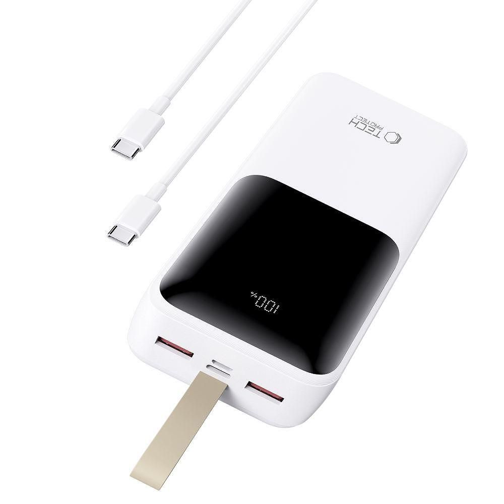 Допълнителна батерия tech-protect pb03 power bank 30000mah 22.5w бяла