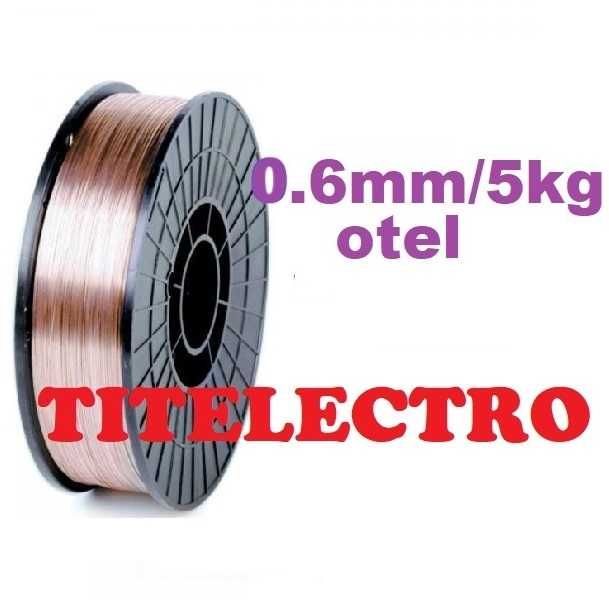 Sarma sudura otel 0.6mm rola 5kg cu gaz argon CO2 SG2 ER70S-6