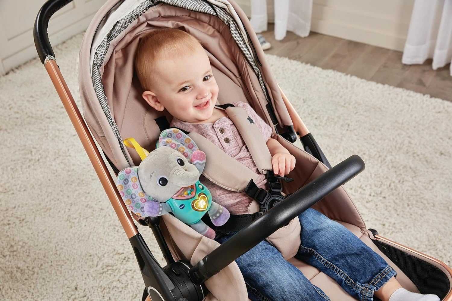 VTechBaby Интерактивна бебешка играчка слонче със светлини, цифри