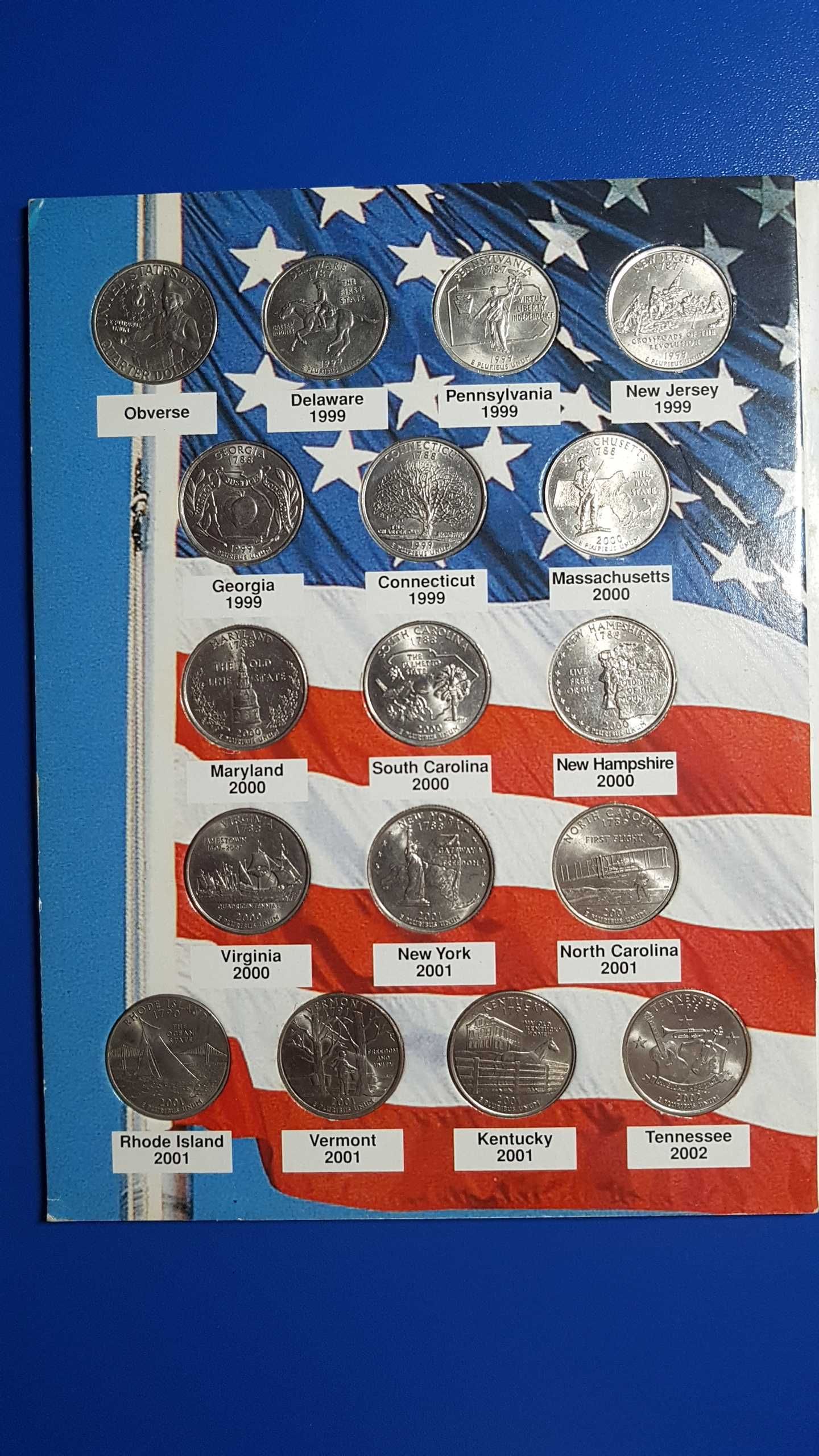Colectie completa de monede "Commemorative Quarters USA 99-08"