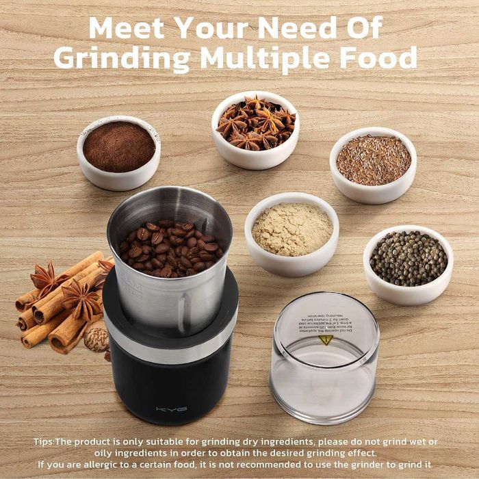 Електрическа кафемелачка KYG неръждаема стомана, 300W, 100 г