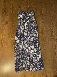 Rochie Zara maxi vara/plaja model floral albastru cu alb