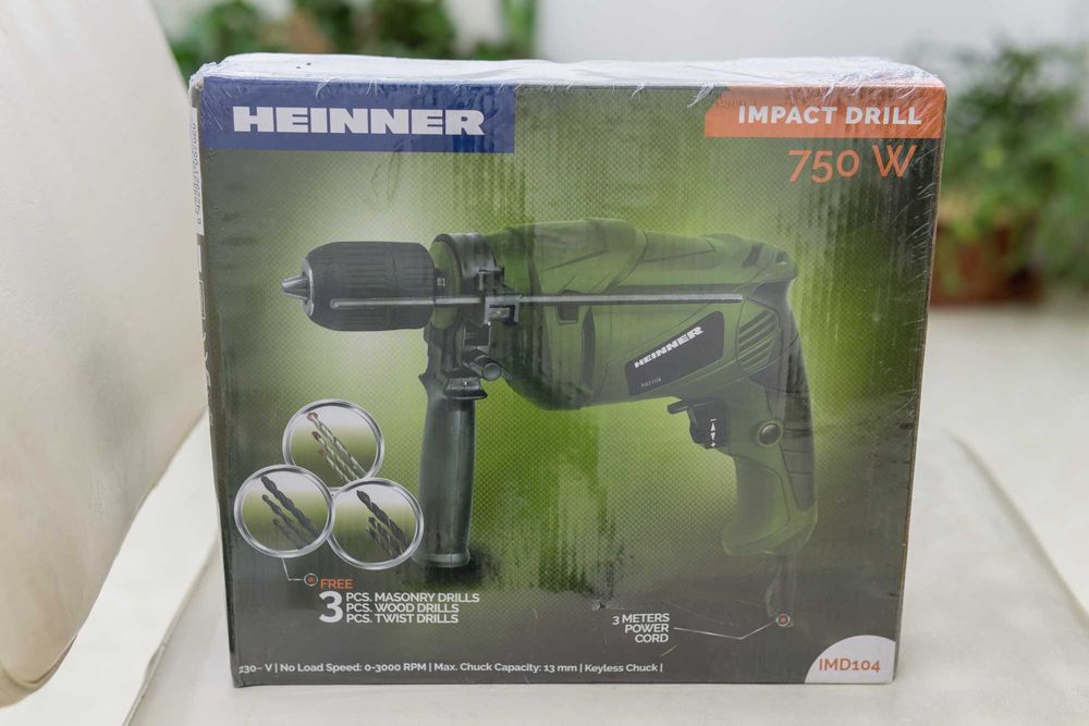 Ударна бормашина Heinner IMD104, 750 W, 3000 об/мин, Патронник 13 mm